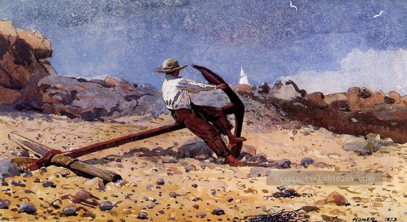 Garçon avec Anchor Réalme marin peintre Winslow Homer Peintures à l'huile